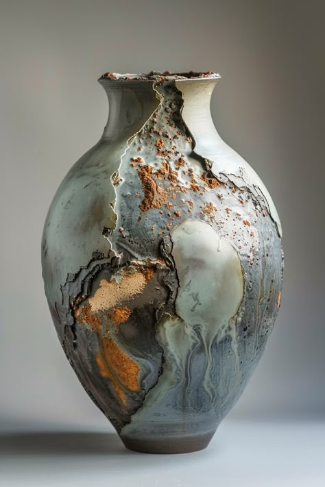 Modern Pottery Ideas, Vase Ceramics Ideas, Ceramic Art Vase, Wabi Sabi Home Interior Design, Pottery Designs Ideas, Wabi Sabi Diy, Japanese Pottery Wabi Sabi, Vase Design Ideas, Pottery Vase Ideas