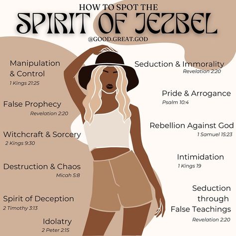 Mary | Biblical Femininity 🦢🕯️🪞 | Spotting the spirit of Jezebel from a biblical perspective involves understanding its characteristics and how it manifests according to… | Instagram Jezebel Spirit Characteristics, Spirit Of Jezebel, Biblical Woman, Prayer Walk, Girl Bible Study, Jezebel Spirit, Biblical Femininity, Christian Advice, Christian Woman Encouragement