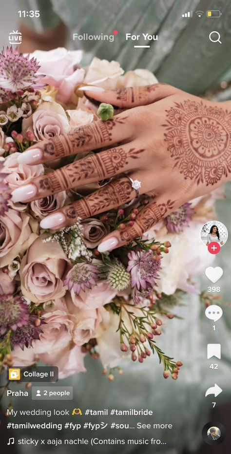 Indian Engagement Nails Ideas, Indian Engagement Nails, Mehndi Nails Art, Bridal Nails With Mehendi, Nail Art With Mehendi, Indian Bridal Nails Designs Brides, Engagement Nails Ideas Indian, Nail Art For Wedding Indian Brides, Desi Wedding Nails