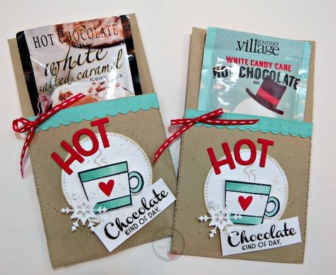 Hot Chocolate Holder, Hot Chocolate Card, Merry Christmas My Friend, Hot Chocolate Treats, Christmas Treats Holders, Hot Chocolate Gift, Chocolate Card, Rubber Stamping Cards, Chocolate Wrapping