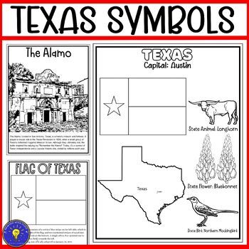 This comprehensive set showcases Texas's cherished symbols, including the state flag, a detailed map, the historic Alamo, and beloved state emblems like the animal, flower, and bird.State Flag: Dive into the symbolism of Texas's flag with our intricately crafted coloring page. Encourage students to discover the meaning behind the colors and symbols, fostering a deeper connection to the state's unique heritage.Map: Embark on an educational adventure through the Lone Star State with our detailed m Texas Symbols, America Theme, Geography For Kids, State Symbols, Texas History, Texas State, Detailed Map, State Flags, Grade 3