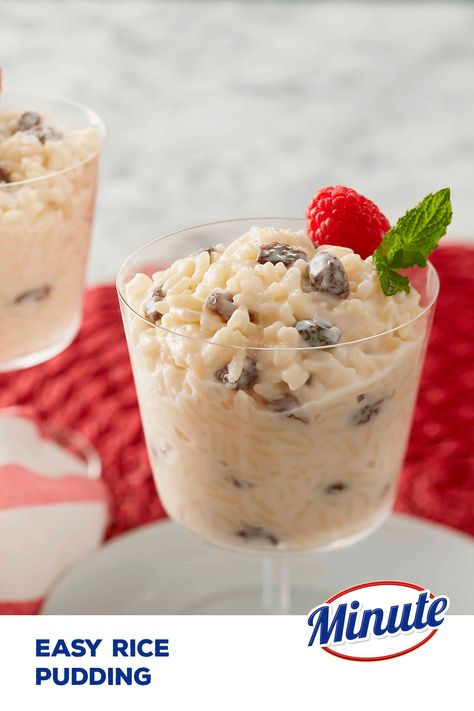 This 4-ingredient Easy Rice Pudding is perfect for a quick and creamy delicious dessert after a weeknight dinner. Try it with microwavable Minute® Ready to Serve White Rice! Recipes For Rice, Minute Rice Recipes, Slow Cooker Rice Pudding, Easy Rice Pudding, Slow Cooker Rice, Rice Pudding Recipes, Creamy Rice Pudding, Rice Pudding Recipe, Tapioca Pudding