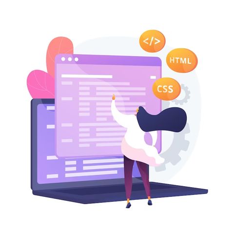 Free Vector | Css and html programming languages. computer programming , coding, it. female programmer cartoon character. software, website development. vector isolated concept metaphor illustration. Html Tutorial, Big Data Visualization, Web Development Course, Learn Html, Programming Apps, Isometric Design, Isometric Illustration, Digital Business Card, Programming Languages