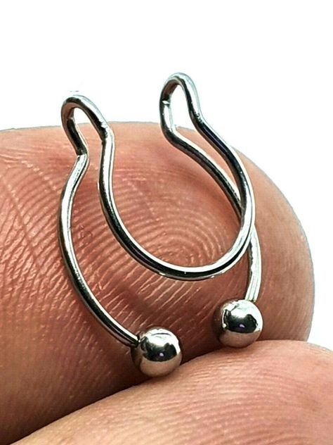 Fake Spectrum Piercing, Fake Percinings, Fake Piercings Nose, Bull Nose Piercing, Septum Piercing Men, Fake Septum Piercing, Fake Ear Piercings, Fake Nose Piercing, Piercing Clip