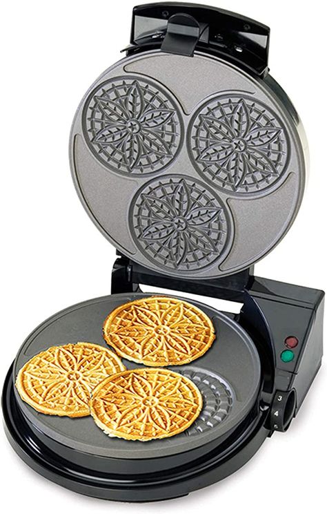 Amazon.com: Chef’sChoice PizzellePro Express Bake Nonstick Pizzelle Maker Features Color Select Control and Instant Temperature Recovery Easy to Clean, 3-Slice, Silver: Electric Pizzelle Makers: Home & Kitchen Pizzelle Makers, Meals For Busy Moms, Pizzelle Iron, Pizzelle Maker, Best Waffle Maker, Pizzelle Cookies, Pizzelle Recipe, Cookie Maker, Good Questions