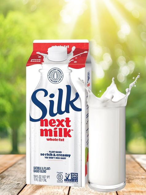 Silk Nextmilk Reviews & Info (Dairy-Free Whole Fat and Reduced Fat) - vegan, natural, non-GMO - made with oat, coconut, and soy milks, fortified. Milk Plant, Chicory Root, Sunflower Lecithin, Vegan Milk, Dairy Free Milk, Soy Milk, Dairy Milk, Juice Bar, Peanut Free