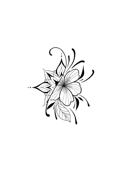 Single Flower Tattoo Designs, Hummingbird Flower Tattoos, Tropical Flower Tattoos, Beautiful Spine Tattoos, Hawaiian Flower Tattoos, Floral Mandala Tattoo, Spine Tattoo Ideas, Mandala Hand Tattoos, Back Of Arm Tattoo