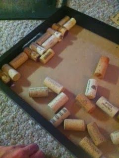 Pinning with Mrs. Pennington: Wine Cork Tray Wine Bottle Template, Wine Cork Frame, Letter Tutorial, Cork Tray, Wine Cork Letters, Wine Corks Decor, Wine Cork Diy Projects, Cork Letters, Cork Frame