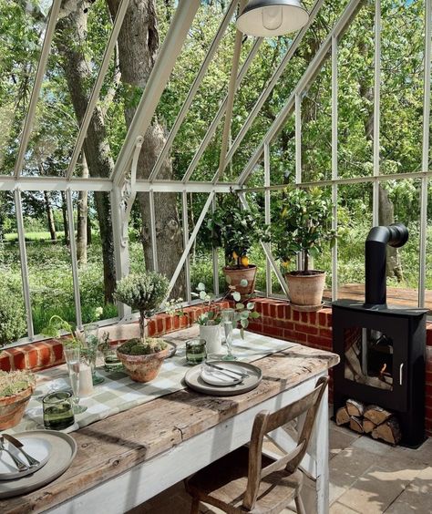 Lydia Millen, Modern Country Decor, Modern Greenhouses, Greenhouse Interiors, Home Greenhouse, Backyard Greenhouse, Garden Design Plans, Countryside House, Courtyard Garden