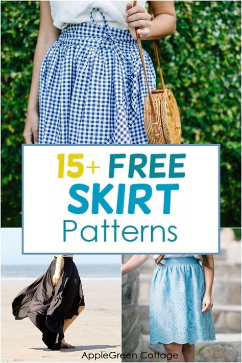 Free Skirt Patterns For Women, Skirt Patterns For Women, Skirt Patterns Sewing Free, Skirt Sewing Pattern Free, Skirt Sewing Patterns, Free Skirt Pattern, Pleated Skirt Pattern, Circle Skirt Tutorial, Sewing Patterns Skirt