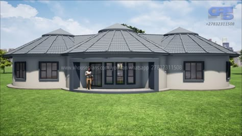 Rondavel House Designs, House Renovation Design, Orange Yogurt, Round House Plans, Small House Blueprints, House Plans South Africa, Lodge Ideas, House Fence, Modern Patio Design