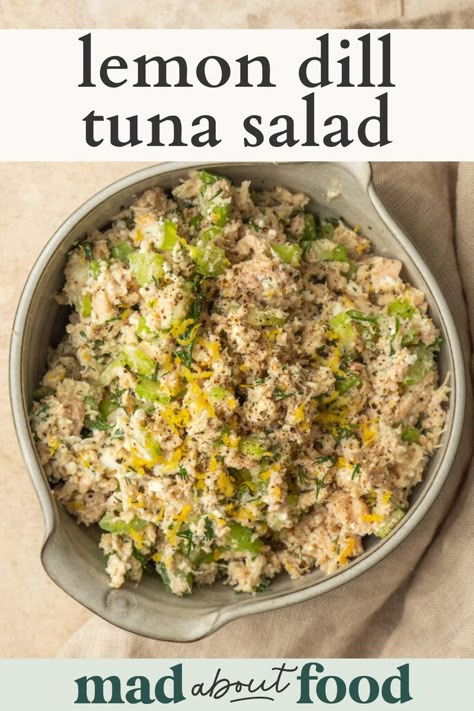 Dill Tuna Salad Recipe, Tuna Without Mayo Recipes, Canned Tuna Recipes Without Mayo, Buffalo Tuna Salad, Tuna Salad Recipe No Mayo, Dill Tuna Salad, Lemon Tuna Salad, Balsamic Tuna Salad, Canned Tuna Dinner Ideas