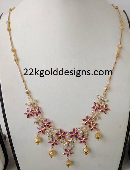 Light Weight Gold Jewellery Indian, Light Weight Gold Jewellery, Gold Stone Necklace, Gold Bridal Necklace, Gold Jewelry Outfits, Gold Jewelry Simple Necklace, Stones Necklace, Handmade Gold Jewellery, Light Weight Jewelry