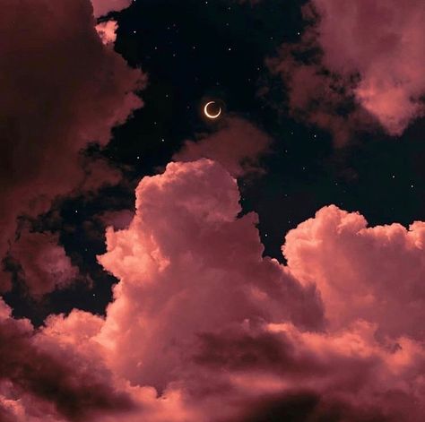 Feed Your Mind, Aesthetic Moon, Clouds Wallpaper, Wallpaper Aesthetic, Pink Aesthetic, Night Sky, We Heart It, Lost, Moon