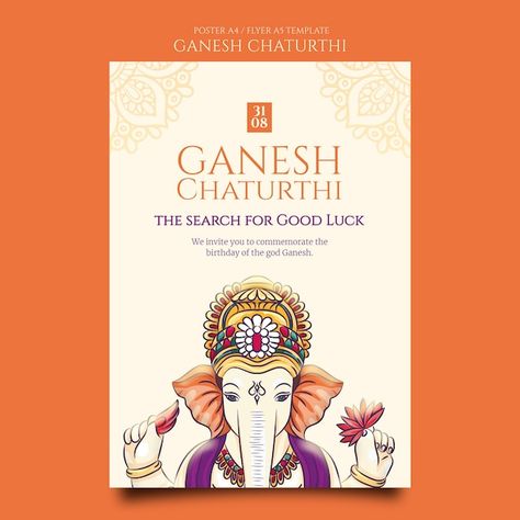 Free PSD ganesh chaturthi vertical poste... | Free Psd #Freepik #freepsd #hinduism #festival-flyer #ganesh-festival #festival-poster Ganesh Charthuthi Poster, Ganesh Chaturthi Post, Ganesh Chaturthi Poster, Post For Social Media, Ganesh Festival, Wedding Background Wallpaper, Festival Post, Digital Ideas, Ganesh Utsav