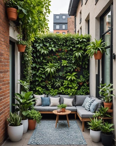 20 Cutest Tiny Patio Apartment Balconies – ToolzView Apartment Terrace Ideas, Very Small Patio Ideas, Tiny Balcony Garden, Tiny Patio Ideas, Tropical Balcony, Balcony Landscaping, Apartamento Garden, Plant Office Decor, Tiny Patio