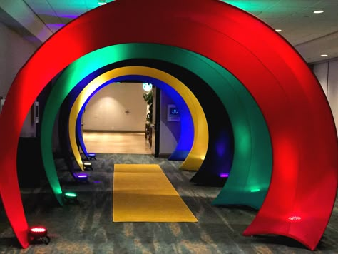 Our spandex arches created a perfect entrance for each Olympic champ! 🏆 #FloridaEventDecor #event #eventmanagement #eventmarketing #eventplanning #eventprofs #eventpros #bizbash #eventtech #orlando #florida #orlandoevent #corporateevents #eventsindustry #instaevent #themeevents Olympic Theme Corporate Event, Corporate Event Design Entrance, Olympic Theme Decorations, Olympic Centerpieces, Olympic Theme Party Decorations, Teaser Poster Design Ideas, Olympic Decorations, Olympic Party Decorations, Vbs Olympics