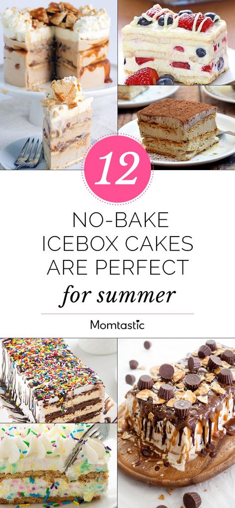 No-Bake Icebox Cakes Lemon Icebox Cake, Refrigerator Cake, Icebox Cakes, Icebox Cake Recipes, Cold Cake, Kid Recipes, Bake Cake, Chocolate Graham Crackers, Bake Recipes