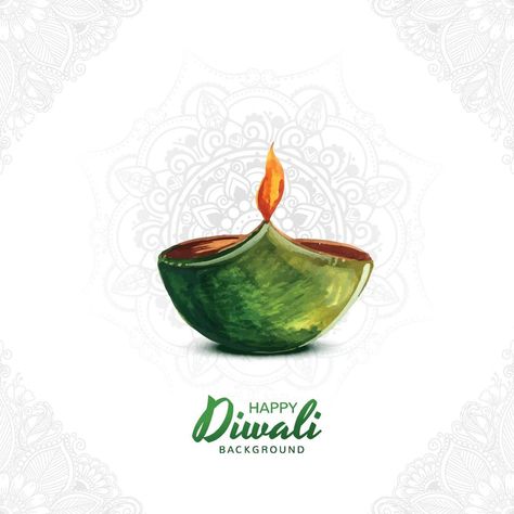 Illustration of burning watercolor diya on happy diwali card background Diya Illustration, Diwali Card, Diwali Diya, Card Background, Happy Diwali, Diwali, Vector Art, Vector Free, Royalty Free