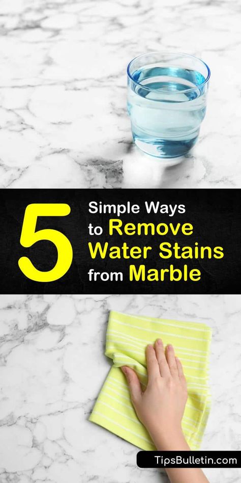 5 Simple Ways to Remove Water Stains from Marble How To Polish Marble Countertops, How To Clean Marble Countertops, How To Wash Whites, Cleaning Marble, Remove Water Spots, Remove Water Stains, Hard Water Spots, Remove Oil Stains, Baking Soda Water