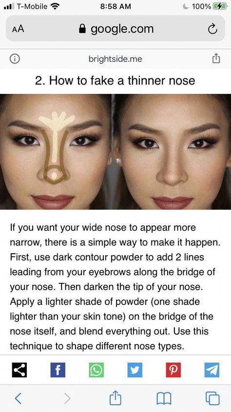 Wide Nose Beauty, Nose Types, Nose Makeup, Wide Nose, Life Hacks Every Girl Should Know, Cramps Relief, Nose Contouring, Nose Shapes, Make Up Inspo