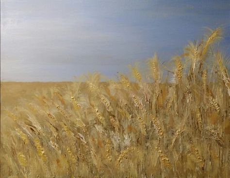 Wheat Painting Acrylic, Wheat Field Drawing, How To Paint Wheat Fields, Wheat Painting, Wheat Field Painting Acrylics, Van Gogh Paintings Wheat Fields, Corn Painting, Van Gogh Wheat Field, Painting Horses