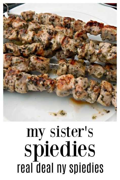 Speedies Marinade, Spiedies Marinade Recipes, Spiedies Chicken, Spiedies Marinade, Chicken Spiedies Recipe, Chicken Spiedies, Chicken Spiedini, Bbq Kabobs, Chicken Marinate