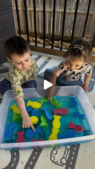 Desiree Blanchard, M.H.K | Baby & Toddler Play on Instagram: "🐠🎣 Let’s go fishing! Try this easy-play idea on a warm sunny day! ✨FOLLOW✨ button to continue learning more! 🧚‍♂️  To recreate this activity, cut some sponges like fish and add them to a water tray. Add blue food colouring (optional). Use small nets to catch the fish! That’s it. We love this activity for all ages! Even babies who want to play in the water with the fish sponges! 🌈  ➡️Don’t forget to check my “Activities and Milestones Caregiver Guides” - link in bio! ✨  👶🏻👶🏽👶🏾 Activity is recommended for babies+. Supervision is always required. ⚠️  • • •  #momssupportingmoms #newmomsupport #momoflittles #babysfirstyear #grossmotordevelopment #babydevelopment #babymilestones #mommyandmetime #tummytimefun #newmomsupport # Sponge Activities For Toddlers, Blue Colour Day Activities For Kids, Blue Day Activity, Blue Colour Activity For Preschool, Blue Activities For Toddlers, Water Day Activities For Kids, Blue Day Activities Preschool, Fish Activities For Preschool, Water Play For Toddlers