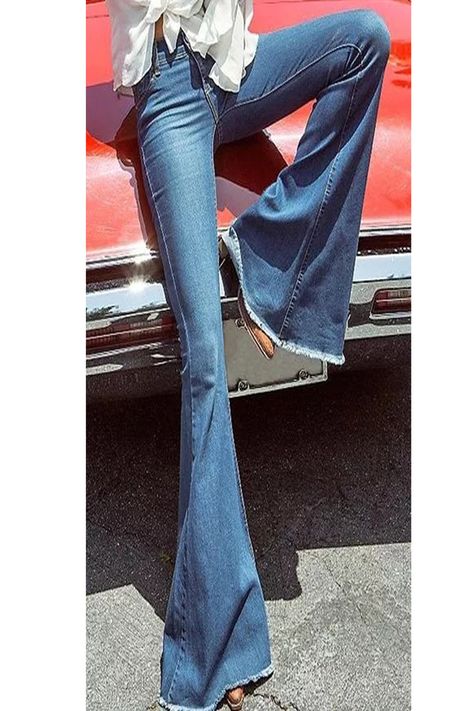 wholesale women's jeans,Wholesale cheap  gender -vintage plus size jeans woman slim elastic high waist jeans zipper up wide leg pants women from Chinese women's jeans supplier - piaocloth on DHgate.com. Bowknot Blouse, Bell Jeans, Shoe Websites, Petaling Jaya, Retro Jeans, Denim Outfits, Womens Hoodies, Dresses Fall, Jean Pants