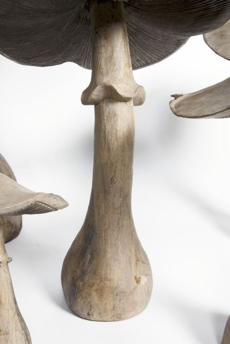 Objects of Lust: Carved Wood Mushrooms Wood Mushrooms, Wooden Mushrooms, Bowl Turning, Magic Hat, Whittling, Wood Bowls, Stone Carving, Clay Projects, Wood Sculpture