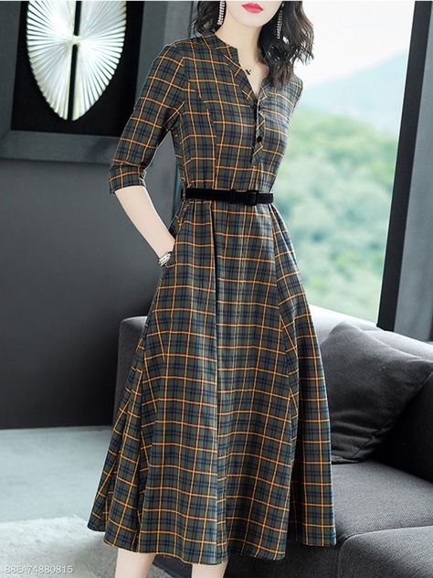 Plaid Skater Dress, Satin Skater Dress, Girl Eyes, Western Design, Plaid Dress Shirt, Check Dress, Eyes Design, Plaid Fashion, Maxi Dress Green