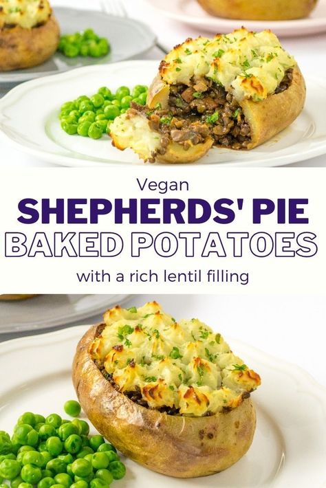 Baked Potato Fillings, Potato Filling Recipe, Vegan Freezer Meals, Lentil Mushroom, Vegan Baked Potato, Vegan Pies, Vegan Pies Recipes, Roast Dinners, Everyday Dinners