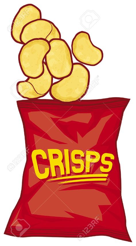 Toffee Chips, Bag Illustration, Potato Crisps, Drawing Bag, Food Drawing, Cartoon Images, Art Clipart, Potato Chips, Food Illustrations