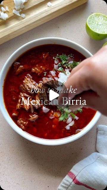 Tina Ann Trevino Vela on Instagram: "Posted @withregram • @casaferrel_llc Birria is a traditional Mexican dish originating from Jalisco, known for its rich and flavorful taste. Made with slow-cooked meat, spices, and chilies, birria is often served with tortillas, onion, cilantro, and consommé for dipping. The dish is popular at celebrations and special occasions in Mexico and has gained popularity in the US, with many variations like birria tacos and birria ramen.

🌶️🥩🌮 Try making birria at home with this recipe:
Ingredients:
- 3 lbs beef or goat meat
- 4 dried guajillo chilies
- 2 dried ancho chilies
- 1 onion, chopped
- 4 garlic cloves
- 1 tbsp cumin
- 1 tbsp oregano
- 1 tbsp vinegar
- Salt and pepper to taste

Instructions:
1. Toast the chilies in a dry skillet until fragrant.
2. Re Mexican Goat Recipes, Goat Birria, Authentic Birria Recipe, Authentic Birria, Mexican Birria, Birria Ramen, Birria Recipe, Goat Recipes, Traditional Mexican Dishes