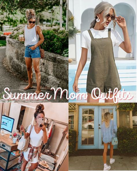 Beachy Outfits Mom, Mom Field Trip Outfit Summer, Zoo Outfits For Moms Summer, Outfit Ideas For Zoo Trip, Pool Party Mom Outfit, Mom Festival Outfit, Realistic Mom Outfits, Mom Errand Outfit Summer, Hot Mom Summer Outfits