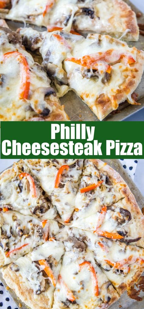 Philly Cheesesteak Pizza Recipe, Philly Steak Pizza Recipe, Philly Cheesesteak Pizza Sauce, Philly Steak Pizza, Philly Cheese Steak Pizza Sauce, Philly Cheese Steak Pizza Recipe, Steak And Cheese Pizza, Philly Cheesesteak Pizza, Philly Cheese Steak Pizza