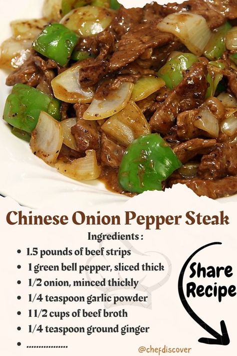 Chinese Pepper Steak, Recipes With Soy Sauce, Crockpot Stuffed Peppers, Pepper Steak Recipe, Beef Strips, Chinese Cooking Recipes, Green Bell Pepper, Pepper Steak, Steak Recipe