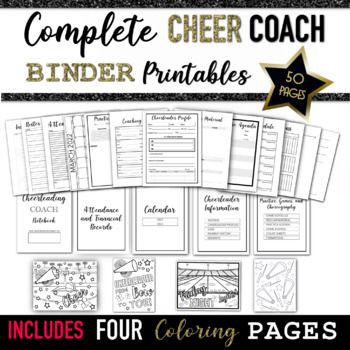 Cheerleading Coach Binder printables! Stay organized the entire season with these beautiful and functional binder pages! I am a veteran cheer coach of 16 years and I have developed these binder pages over the years to help myself stay organized! Please contact me with ANY issues! If you have trouble... Cheer Coach Binder, Cheer Formations, Peewee Cheer, Cheer Moves, School Spirit Posters, Binder Printables Free, Cheerleading Coach, Cheerleading Coaching, Cheer Captain