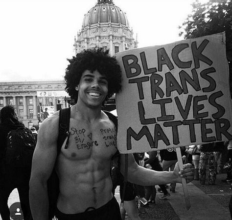 "Black Trans Lives Matter" "Stop bi erasure" "Protect trans lives"  Source: The Trippy Trip, on Tumblr (http://thetrippytrip.tumblr.com/post/143213527336/something-that-is-rarely-discussed) Trans Lives Matter, Black Lives Matter Art, Trans Boys, Catty Noir, Human Decency, Intersectional Feminism, Black Lives Matter Movement, Power To The People, Black Power