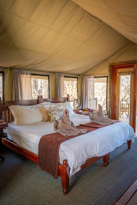 A Magical Safari In Zimbabwe With African Bush Camps Okavango Delta Botswana, Safari Camp, Tent Living, Okavango Delta, Safari Tent, Luxury Tents, Safari Lodge, Luxury Camping, Style Deco