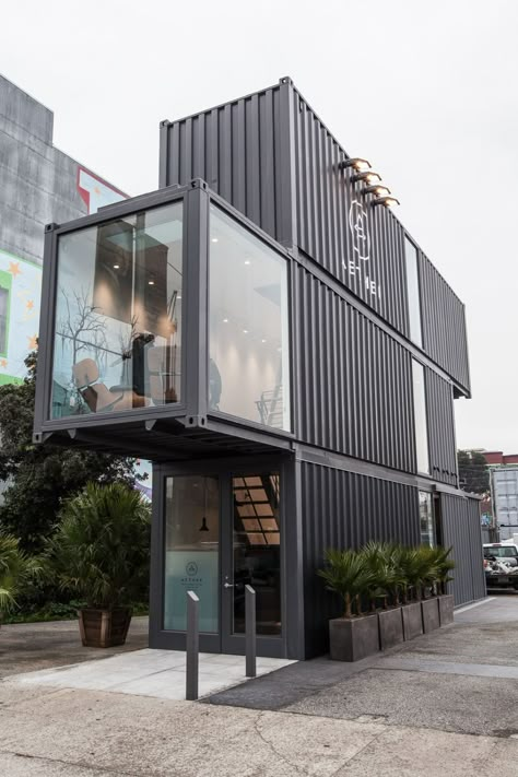 The Aesther Apparel retail store in San Francisco Shipping Container Store, Container Home Designs, Shipping Container Buildings, Shipping Container Architecture, Café Design, Container Conversions, Shipping Container Home Designs, Container Buildings, Innovation Lab