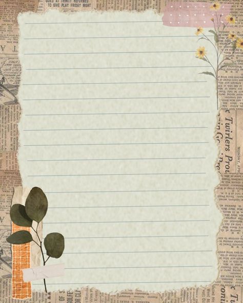 Journal Border Ideas Creative, Aesthetic Sheets For Project, Creative Writing Background Design, Newspaper Border Design Aesthetic, Vintage Lined Paper, Front Page Background Design Aesthetic, Poem Background, Poem Design Ideas, A4 Size Paper Border Design Aesthetic