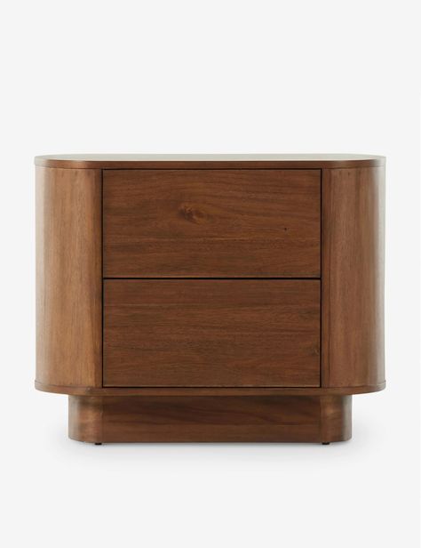 Gilda Modern Curved Storage Nightstand Storage Nightstand, Burled Wood Furniture, Disc Interiors, Mantel Mirrors, Cordless Table Lamps, Bright Living Room, Long Lumbar Pillow, Dining Room Storage, Lulu And Georgia