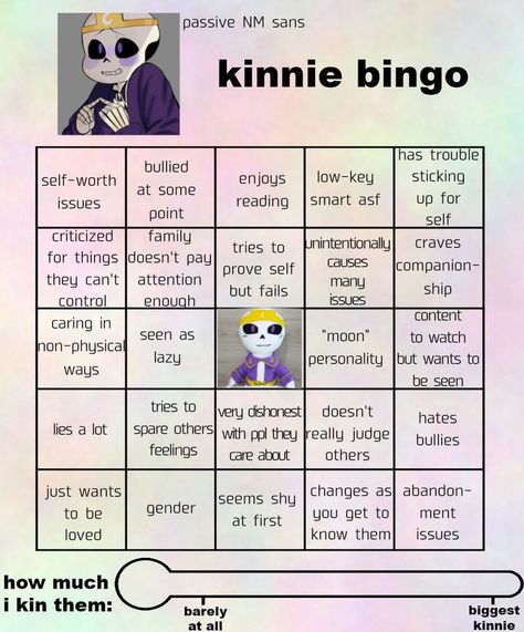 Ink Sans Kinnie Bingo, Undertale Kinnie Bingo, Sans Kinnie Bingo, Passive Sans, Random Bingo, Passive Nightmare Sans, Kin Bingo, Passive Nightmare, How To Draw Sans