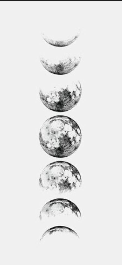 Moon Phases Tattoo, Moon Art Print, Small Hand Tattoos, Knee Tattoo, Iphone Wallpaper Photos, Piercing Tattoo, Tattoo Stencils, Moon Art, Minimalist Tattoo