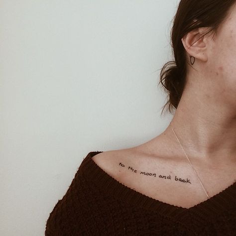 Collar Bone Tattoo Quotes, Collar Bone Tattoos, Small Symbol Tattoos, Collarbone Tattoo, 16 Tattoo, Small Shoulder Tattoos, Tattoo Design Hand, Bone Tattoo, Small Quote Tattoos