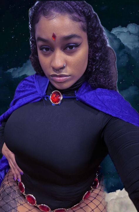 raven cosplay 💜 Raven Costume Black Women, Raven Cosplay Makeup, Raven Costume, Raven Cosplay, Halloween Witches, More Energy, Cosplay Makeup, Halloween Witch, Black Women