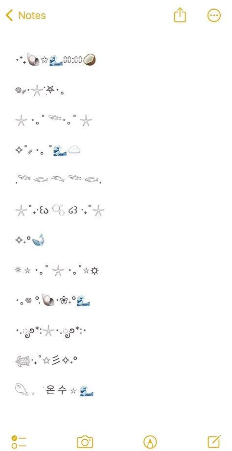 Ocean Symbols, Cute Symbols, Aesthetic Symbols, Aesthetic Emoji, Cute Emoji Combinations, Aesthetic Usernames, Cute Bios, Cute Text Symbols, Emoji Set