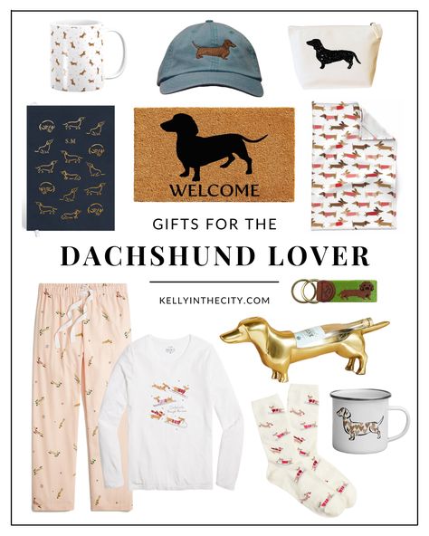 Gift Guide for The Dachshund Lover Pet Lover Gifts, Dachshund Party, Dachshund Accessories, Dachshund Cartoon, Dachshund Decor, Dachshund Silhouette, Dachshund Clothes, Kelly In The City, Vintage Dachshund