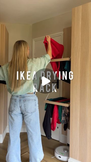 Drying Cupboard Ideas, Forsand Door, Ikea Drying Rack, Klk Interiors, Trouser Hangers, White Washed Oak, Hill Country Homes, Drying Rack Laundry, Family Cabin